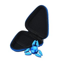 Sunfei Gift For Fidget Hand Spinner Triangle Finger Toy Focus Adhd Autism Bag Box Carry Case Packet Blue