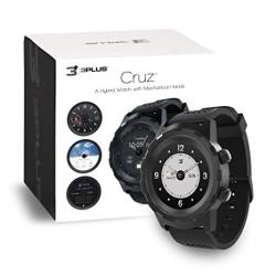 3PLUS Cruz Hybrid Smart Watch With Heart Rate Monitor Pedometer Physical Hands Touch Screen For Android ios In Black
