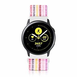 Wniph 20MM Quick Release Watch Band Compatible With Samsung Galaxy galaxy Watch ACTIVE2 Huawei pebble asus ticwatch Smart Watch Nylon Breathable Replacement Sport Strap Pink Pinstripes 20MM
