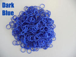 Loom Bands - Solid - Dark Blue - Refill Kit With Crochet Hook And "s"-clips - 600 Pieces