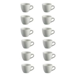 12 Piece Cup 75ML Espresso White Porcelain Blanco - Continental China Nd