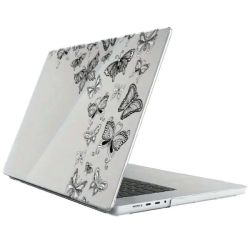 Butterfly Group Pattern Print For Macbook Air M2 2022 - Black