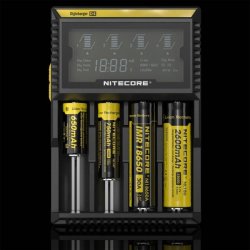 Nitecore D4 Nimh Nicd Battery Charger With Lcd Screen Black