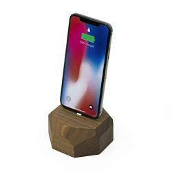 Oakywood Geometric Solid Wood Apple Iphone Docking Station {walnut}