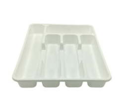White Cutlery Tray 5 Compartment 34X27X4.5CM Colours Bpa Free