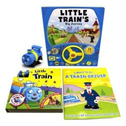 Little Train 3-BOOK Collection - With Fold-out Play Track & MINI Train Figurine