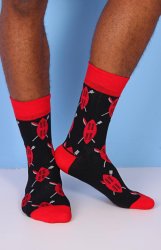Men's Shield Socks - Black-red - Black-red One Size