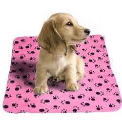 Pet Blankets Soft And Warm Fleece Fabric Blanket Pet Dog Cat Puppy Bed Mat Cover With Paw Print Pink