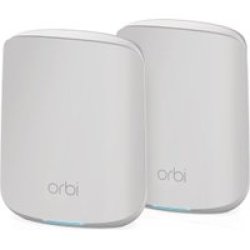 Netgear Orbi Wifi 6 AX1800 Dualband Mesh System 2 Pack - With Router + Satellite White