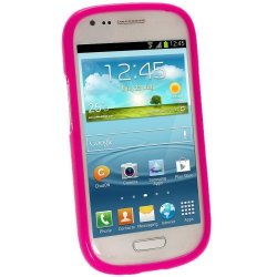 Igadgitz Hot Pink Glossy Durable Crystal Gel Skin Tpu Case Cover For Samsung Galaxy S3 III MINI I8190 Android Smartphone Cell Phone + Screen Protector