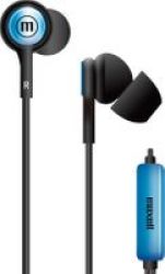 Maxell In-tips In-ear Headphones With Microphone Black blue