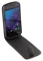Pro-tec Executive Leather Vertical Flip Case Cover For Samsung Galaxy Nexus - Black
