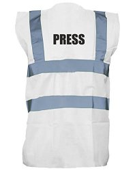 Press Printed Hi-vis Vest Waistcoat - White black L