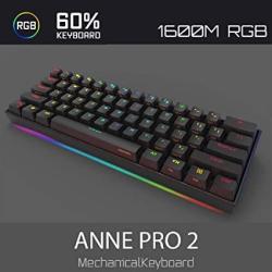 Anne Pro 2 Mechanical Gaming Keyboard 60% True Rgb Backlit - Wired wireless Bluetooth 4.0 Pbt Type-c Up To 8 Hours Extended Battery Life Full