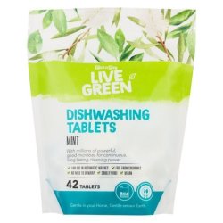 Live Green Mint Dishwashing Tablets 42 Pack