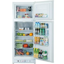 Smad Propane Refrigerator 110V PROPANE Fridge Up Freezer 9.3 Cu.ft Propane Refrigerator With Freezer Large Capacity Refrigerator Off Grid White