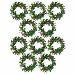 Boieo MINI Artificial Christmas Wreaths Ornaments 10 Pcs