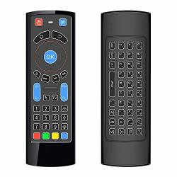 Ilebygo Updated Bluetooth MINI Wireless Keyboard Air Tv Remote Mouse Control With Backlit CR3 For Android Tv Box MINI PC Smart Tv Htpc All-in-one