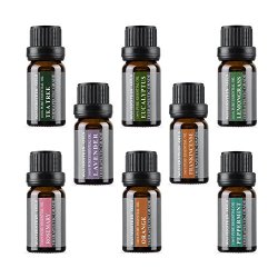 Aromatherapy Oils 100% Pure Therapeutic Grade Basic Essential Oil Gift Set By Wasserstein Top 8 10ML