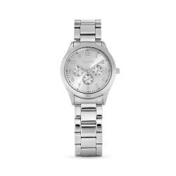 Gents Silver Toned Analogue Multi-dial Look Watch