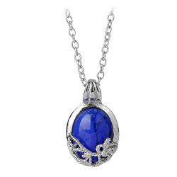 Fl Beauty 925 Silver Plated Blue Stone The Vampire Diaries Katherine's Daylight Walking Charm Pendant Necklace