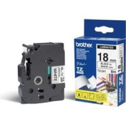 Brother TZ-241 P-touch Laminated Tape Black On White 18MM X 8M