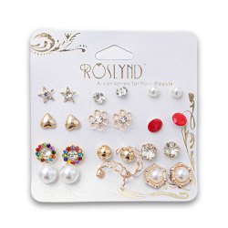 Fashion Earrings Jewelry Pair 12 Pack Assorted