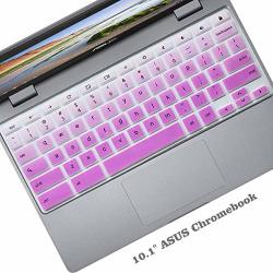 Keyboard Cover Skin Design For 2018 Newest Premium Asus Flip 10.1" Asus Chromebook Flip 10.1 Inch C100PA-DB02 C101PA-DB02-GRADUAL Purple