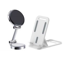 Adjustable Universal Phone tablet Stand And Magnetic Car Phone Mount Silver