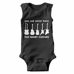 Seventtynine You Can Never Have Too Many Guitars Baby Boy Girl Cotton Sleeveless Baby Onesies Baby Bodysuit
