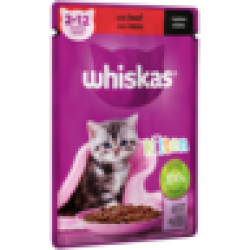 Whiskas Kitten Beef Wet Cat Food In Gravy 85G