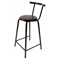 No Brand Bar Stool With Back Rest Black