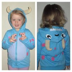 Monster Hoodie With Pink Spots 18-24 Months