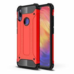 Designed For Xiaomi Redmi Note 6 Pro Case Heavy Duty Hybrid Dual Layer Shockproof Protective Cover Red