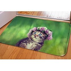 Tuoking Non-slip Rubber Doormat Cute Cat Design Print Suit For Entrance Floor Mat Kitchen Rug Bedroom Mat CAT3