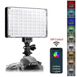 Gvm Rgb LED Camera Light Full Color Output Video Lights With App Control CRI97 Dimmable 3200K-5600K Light Panel For Youtube Dslr Camera Camcorder Phot