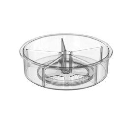 Premium Clear ' Lazy Susan' With Dividers 30.5CM