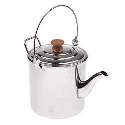 AITREASURE Camping Tea Kettle Stainless Steel Hiking Pot Portable Percolator Coffee Pot with Handles and with Lids for Camping Hiking Picnic 
