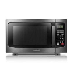 Toshiba EM131A5C-BS Microwave Oven With Smart Sensor Easy Clean Interior Eco Mode And Sound On off 1.2 Cu Ft Black Stainless Steel