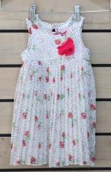 SOLO Infants Floral Pleated Dress - White - White 18-24 Months
