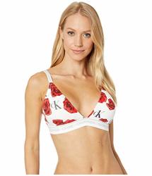 Calvin Klein Women's Ck One Cotton Lightly Lined Triangle Bralette Charming Roses Print M