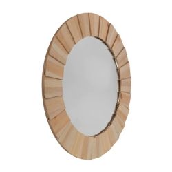 Wood Round Mirror - 580MM