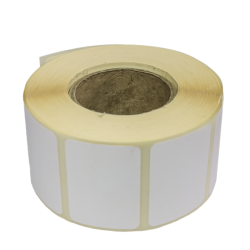 Blank White Direct Thermal Eco 40MM X 30MM Labels 1000 Per Roll 25 Mm
