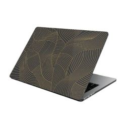 Golden Geometric Curve Hard Shell Cover For Macbook Air 13 M1 - Black & Gold