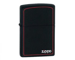 Zippo Lighter - Black Matte With Border