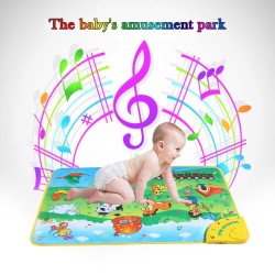 Colorful Musical Learning Mat Animal Farm Flash Music Carpet Blanket Touch Toy For Baby Kids 71 49