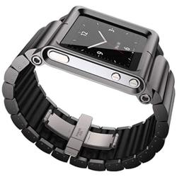Mostop Aviation Aluminum Material Watch Band Wrist Strap For Ipod Nano 6 6TH Generation - Black
