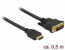 Delock HDMI To Dvi 24+1 Cable Bi-directional 0.5 M