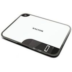 Salter 15kg Electronic Digital Scale Chopping Board in White