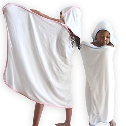 Largest Premium Bamboo Towel With Hood And Washcloth Set Organic And Hypoallergenic Sized For Infant Toddler Newborn Boy Or Girl XL